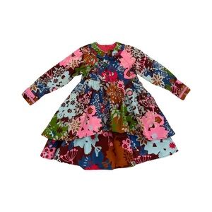 Oilily Girls Floral Tiered Dress Size 6